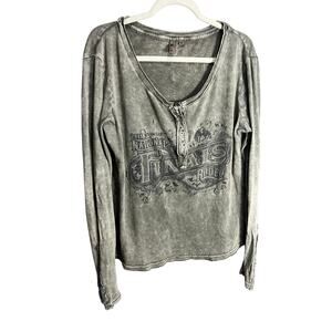 Prorodeo Top Emo Grunge Goth Y2K CottonWestern Button Embroidered Sleeve XL